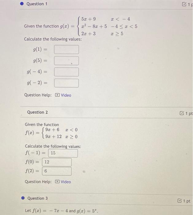Solved Given the function | Chegg.com