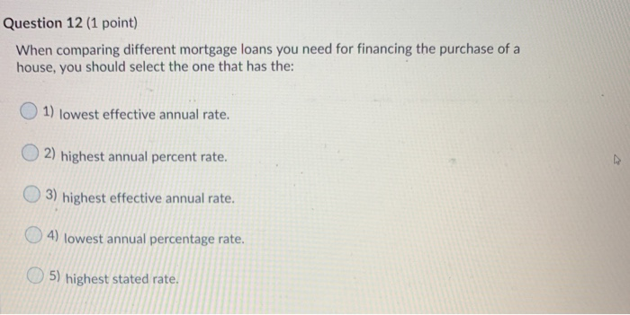 Question On Rates Comparison Solved Question 12 (1 point) When comparing different | Chegg.com