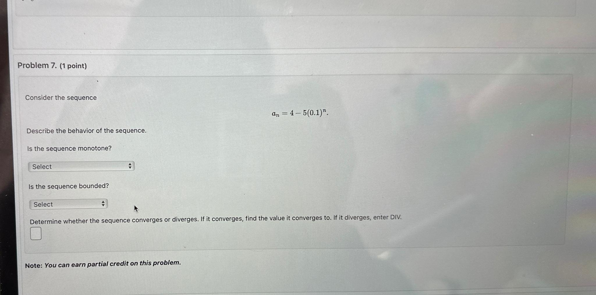 Solved Problem 7. (1 ﻿point)Consider The | Chegg.com