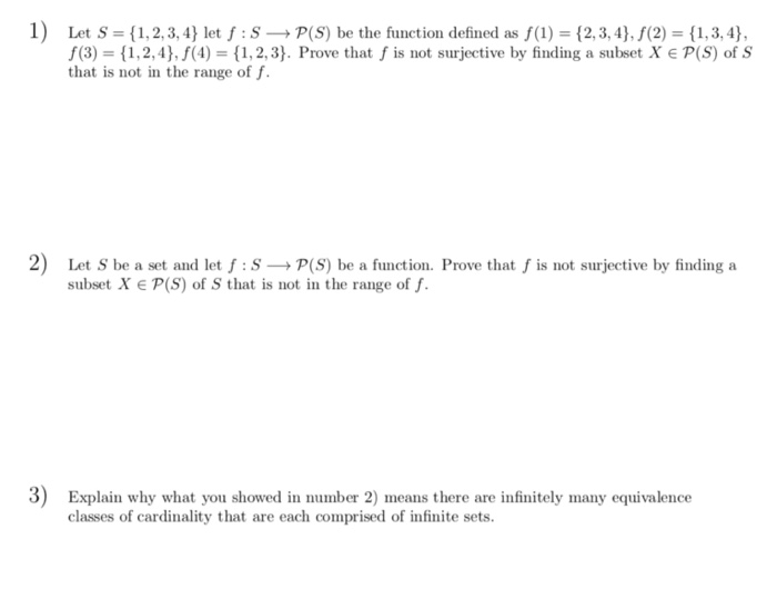 Solved 1) Let S = {1, 2, 3, 4} let f : SP(S) be the function | Chegg.com