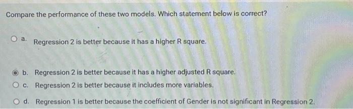 Conduct The Following Two Regression Models Use The Chegg Com   Image