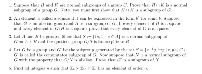 Solved 1 Suppose That H And K Are Normal Subgroups Of A Chegg Com