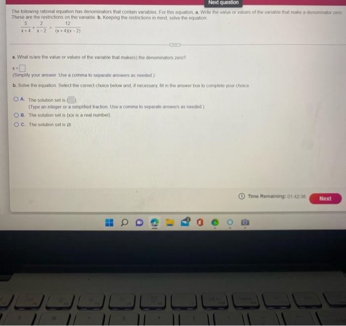 Solved Next question The following rational equation has | Chegg.com