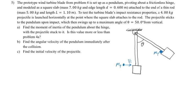 Solved 5) The prototype wind turbine blade from problem 4 is | Chegg.com