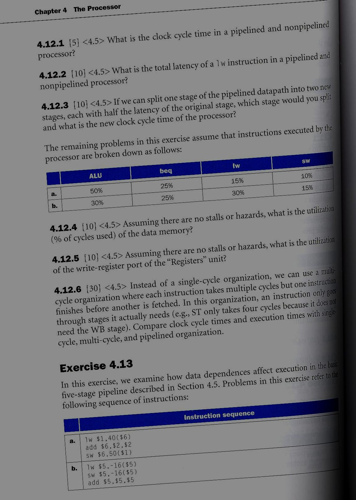 What is the clock cycle time in a pipelined and