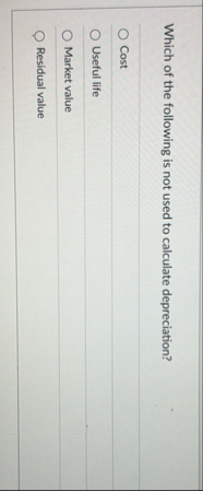 Solved Which of the following is not used to calculate | Chegg.com