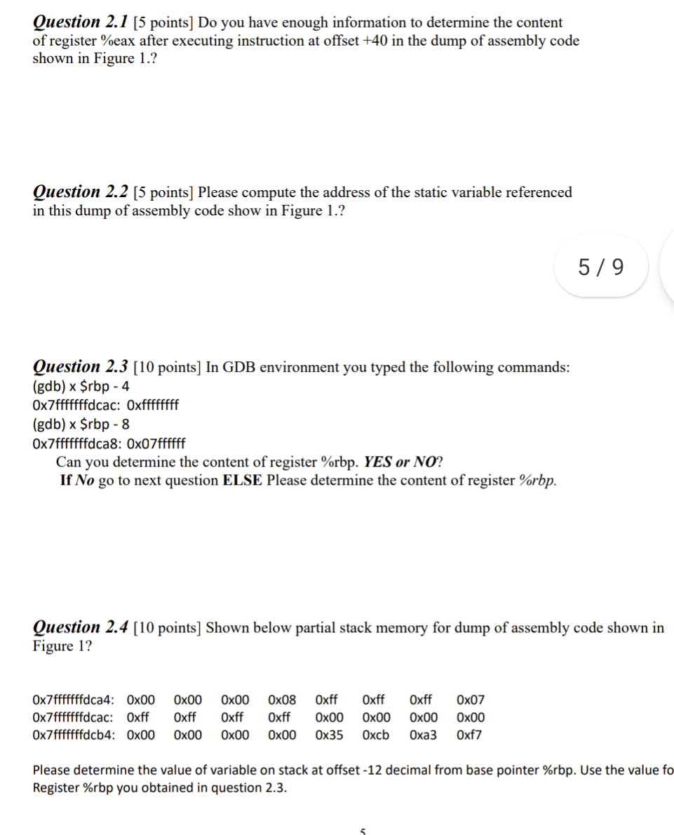Solved Question 2. A student compiled his C code using | Chegg.com