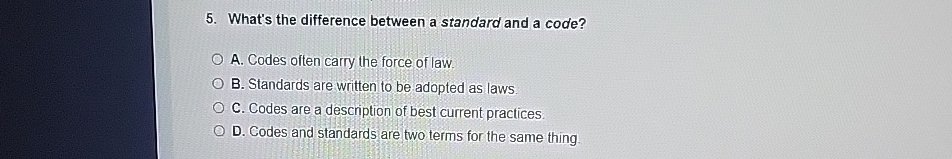 Solved What's the difference between a standard and a | Chegg.com