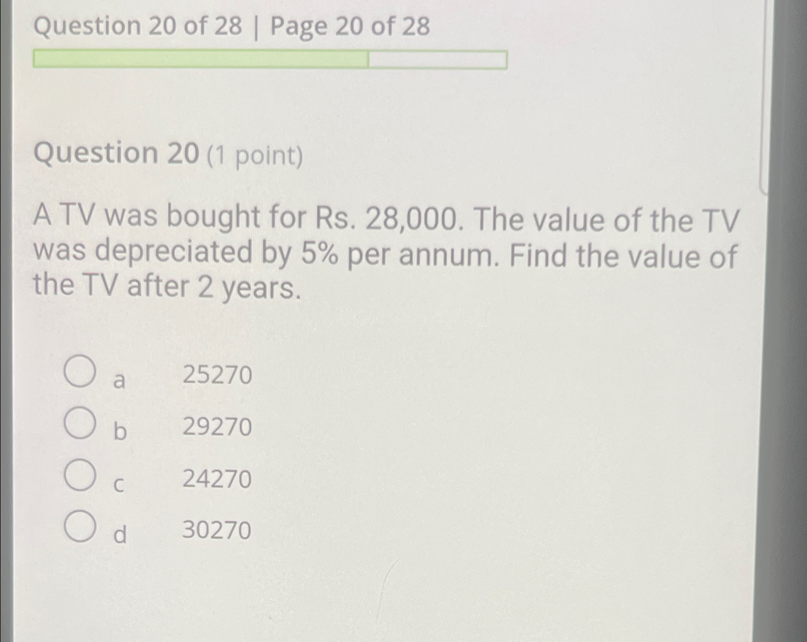 Solved Question 20 ﻿of 28 | ﻿Page 20 ﻿of 28Question 20(1 | Chegg.com