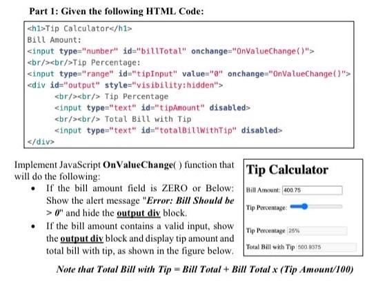 Solved Part 1: Given the following HTML Code: Tip | Chegg.com