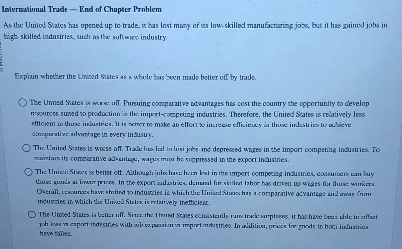 Solved International Trade - ﻿End of Chapter ProblemAs the | Chegg.com