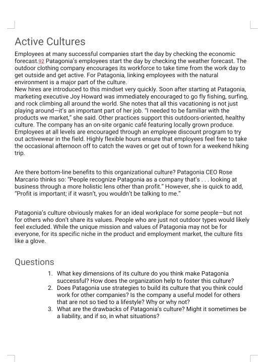 Active Cultures Employees at many successful