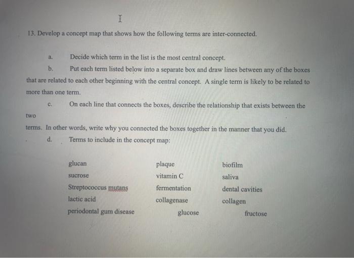 Solved 13. Develop a concept map that shows how the | Chegg.com