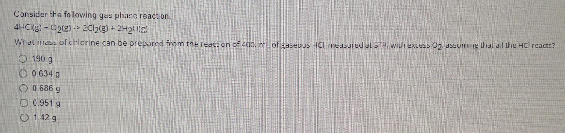 Solved Consider The Following Gas Phase Reaction. | Chegg.com