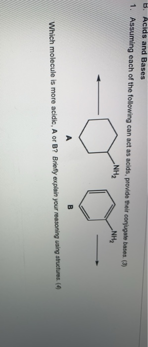 Solved B. Acids And Bases 1. Assuming Each Of The Following | Chegg.com