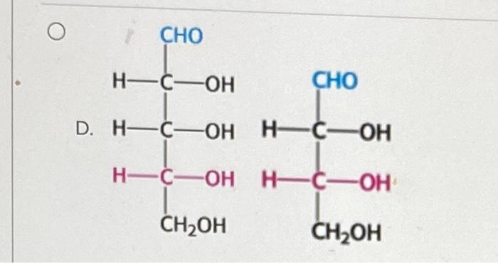 Solved Which of the following pairs are epimers? D. | Chegg.com