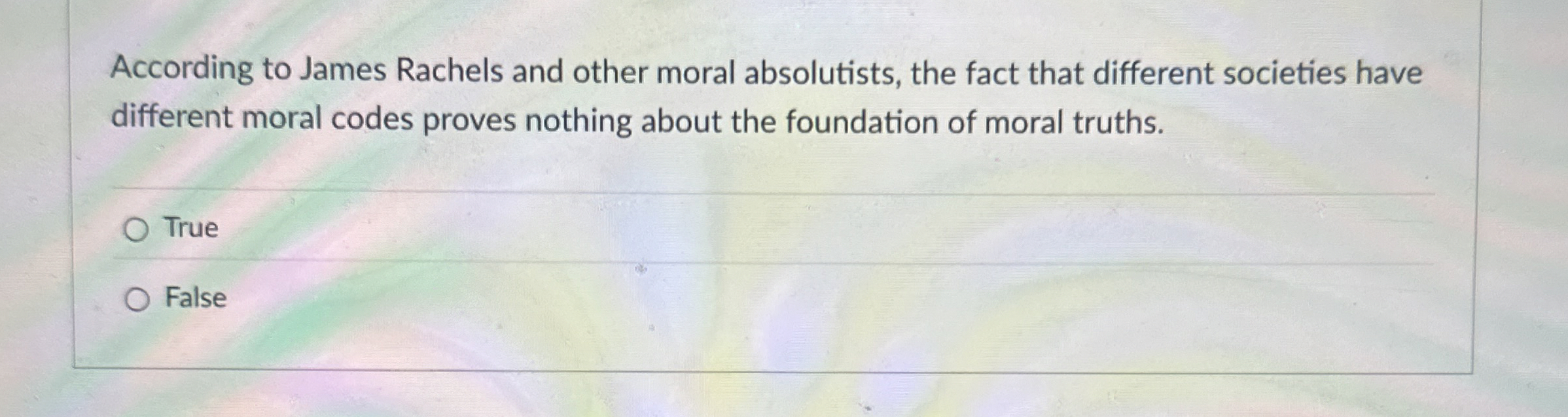 Solved According to James Rachels and other moral | Chegg.com