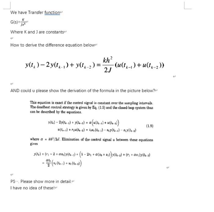 Solved This Is A Problem About Solving A Difference Equation | Chegg.com