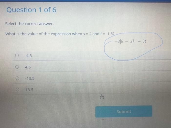 Solved Question 1 of 6 Select the correct answer. What is | Chegg.com