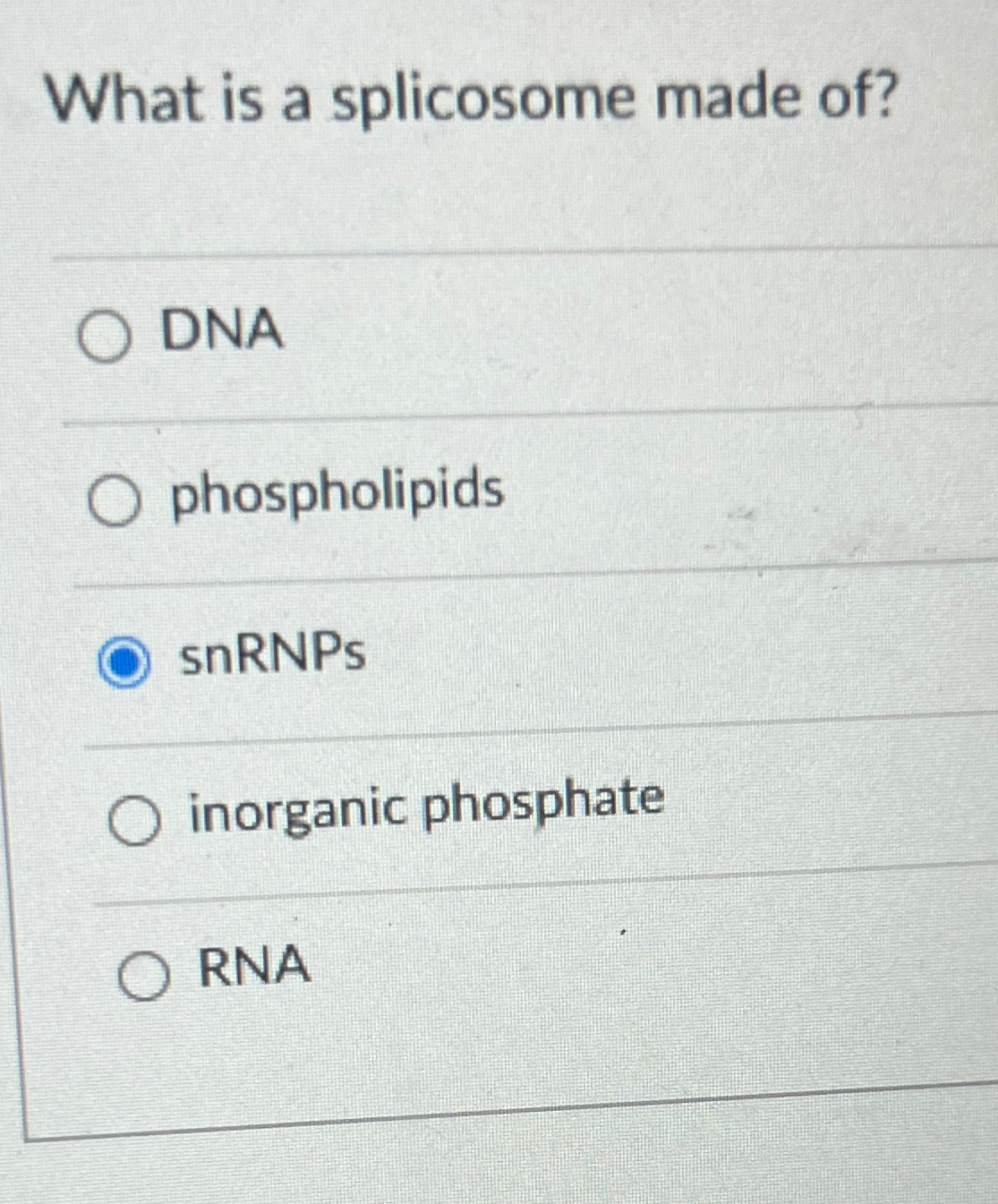 Solved What is a splicosome made | Chegg.com