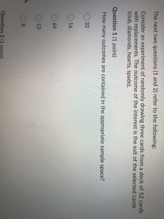 Solved The next two questions (1 and 2) refer to the | Chegg.com