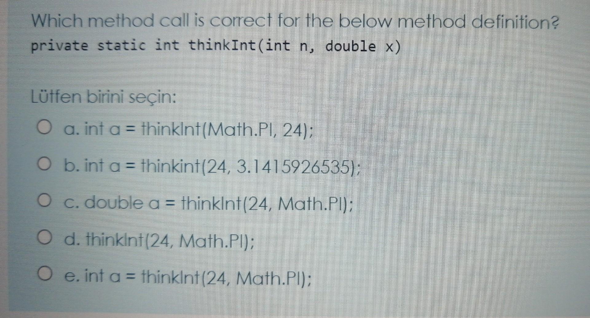 Solved Which method call is correct for the below method | Chegg.com