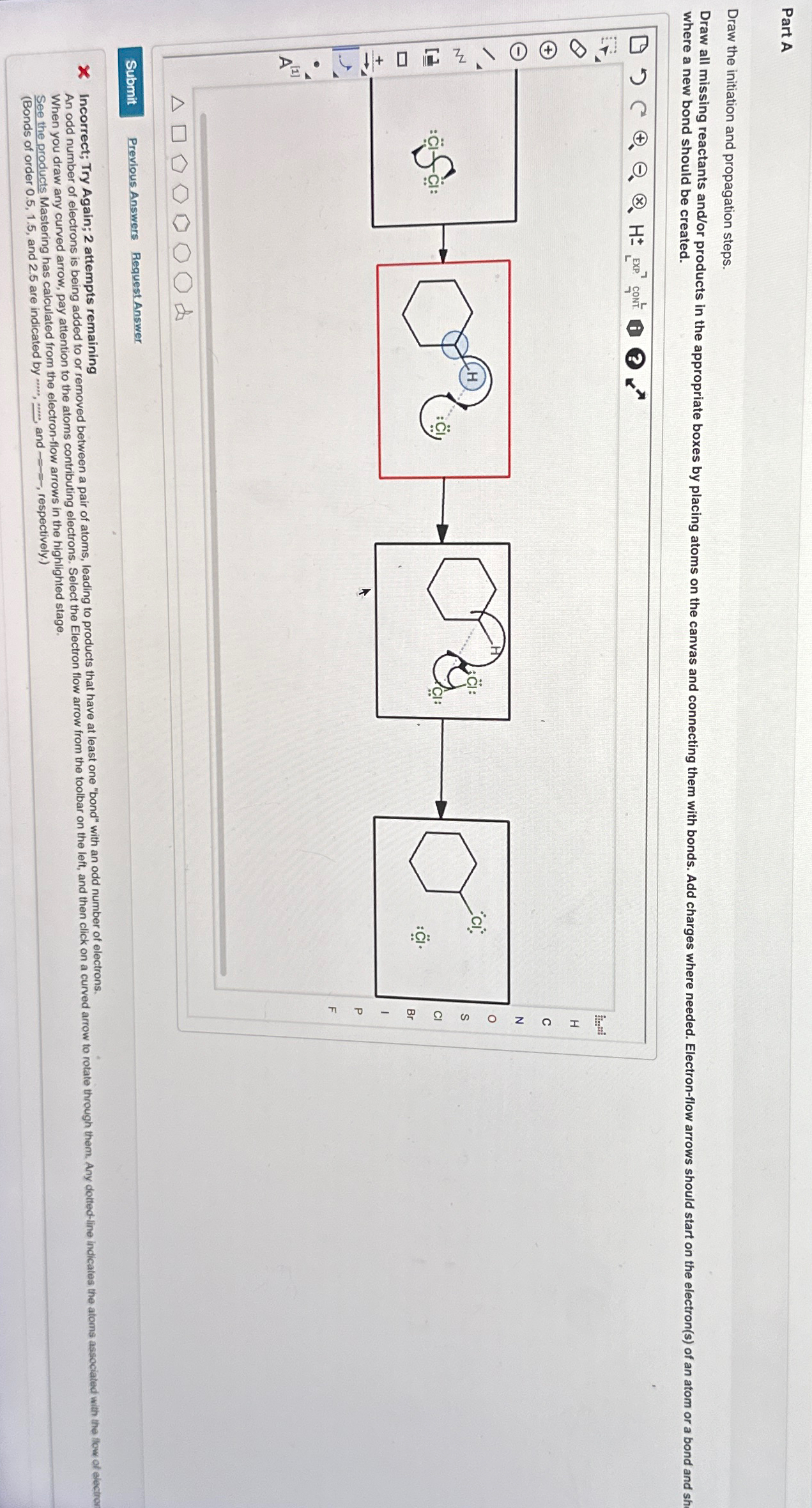 Solved Part ADraw the initiation and propagation steps. | Chegg.com