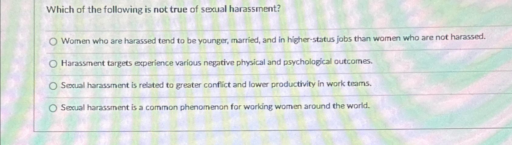 Solved Which of the following is not true of sexual | Chegg.com