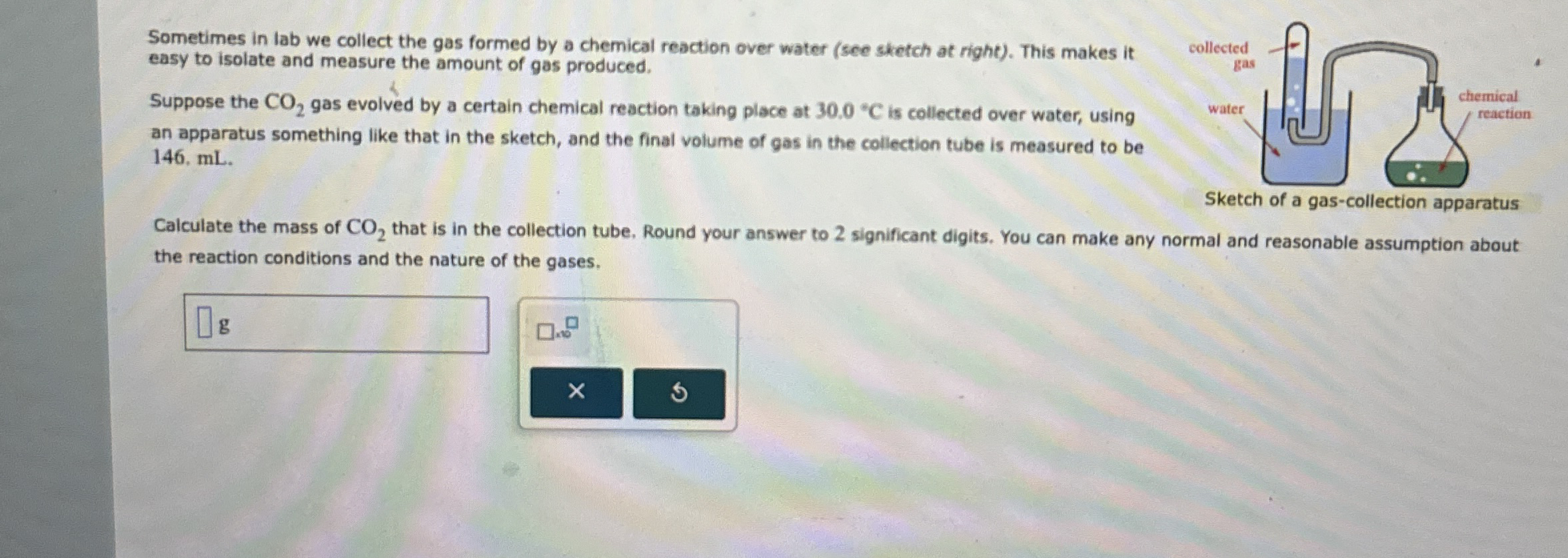 Sometimes in lab we collect the gas formed by a