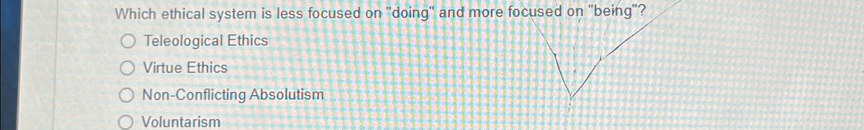 Solved Which ethical system is less focused on "doing" and | Chegg.com