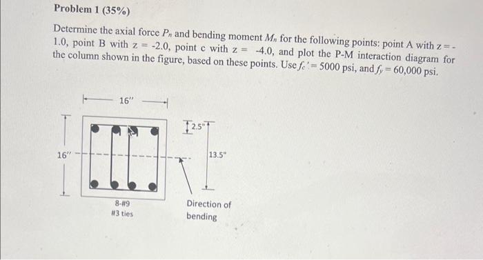 Determine the axial force Pn and bending moment Mn | Chegg.com