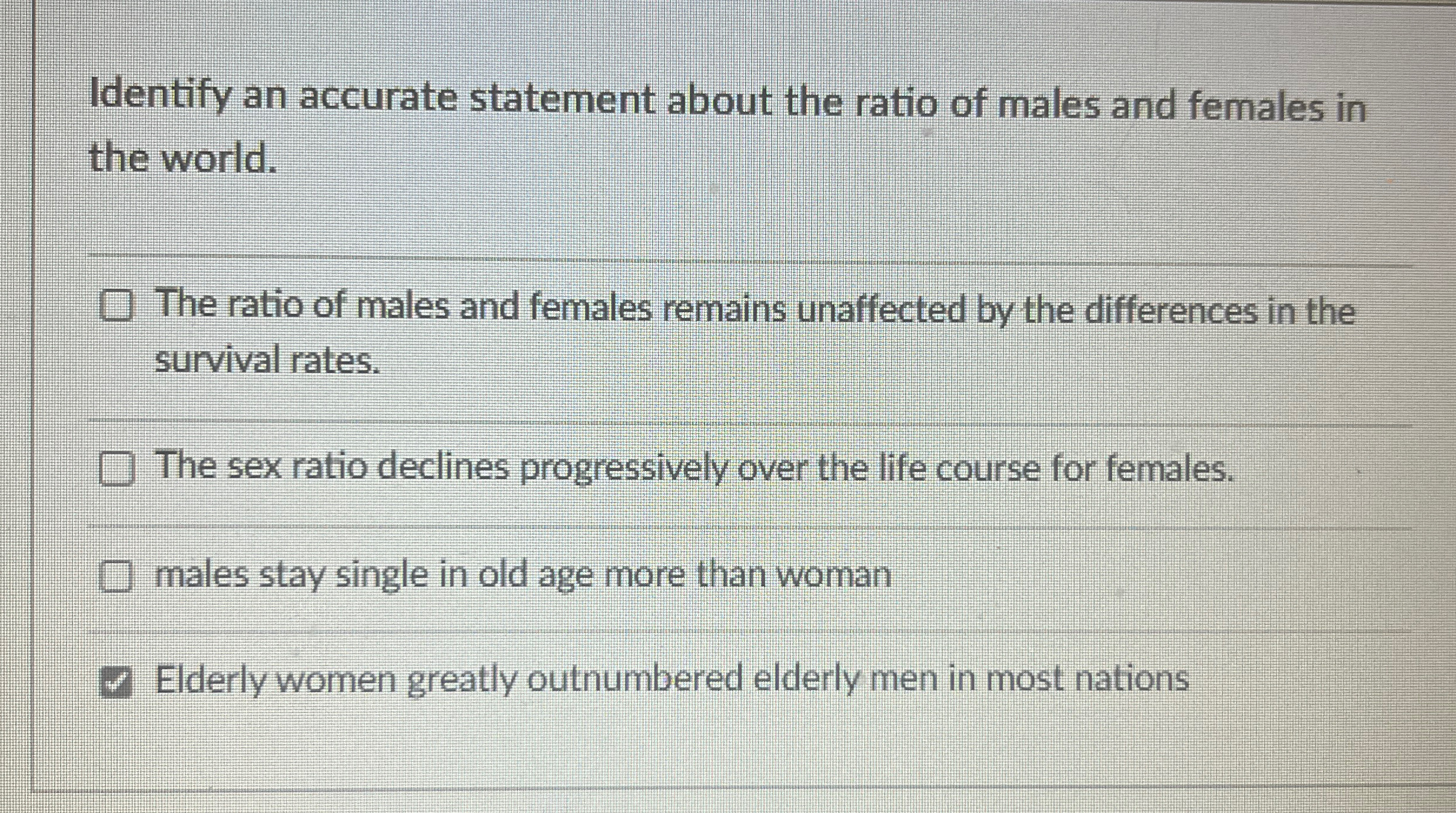 Solved Identify an accurate statement about the ratio of | Chegg.com