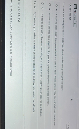 Solved EistenQuestion 13Which of the following is a correct | Chegg.com