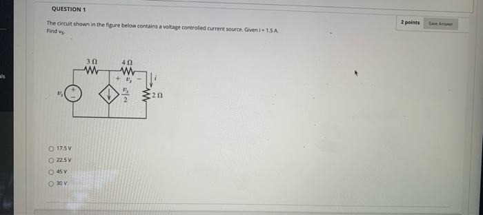 Solved QUESTION 1 The circuit shown in the figure below | Chegg.com