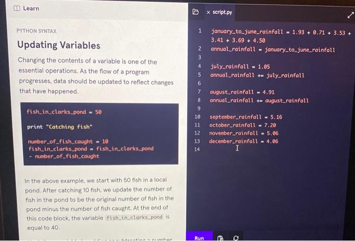 Solved Learn b x script.py PYTHON SYNTAX 1 | Chegg.com