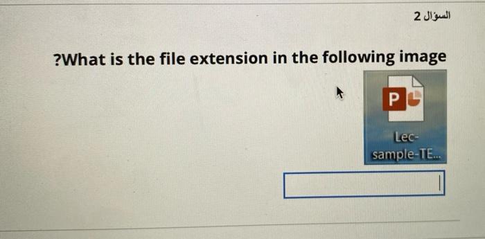 Solved السؤال 2 ?What is the file extension in the following | Chegg.com