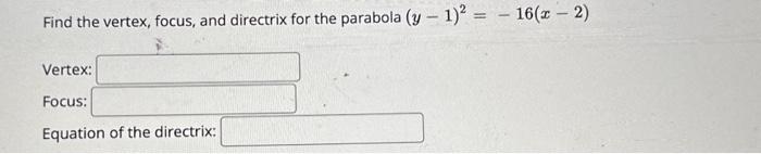 equation of parabola with vertex 1 1 and focus 3 1