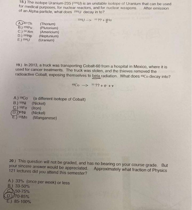 solved-18-the-isotope-uranium-235-235u-is-an-unstable-chegg