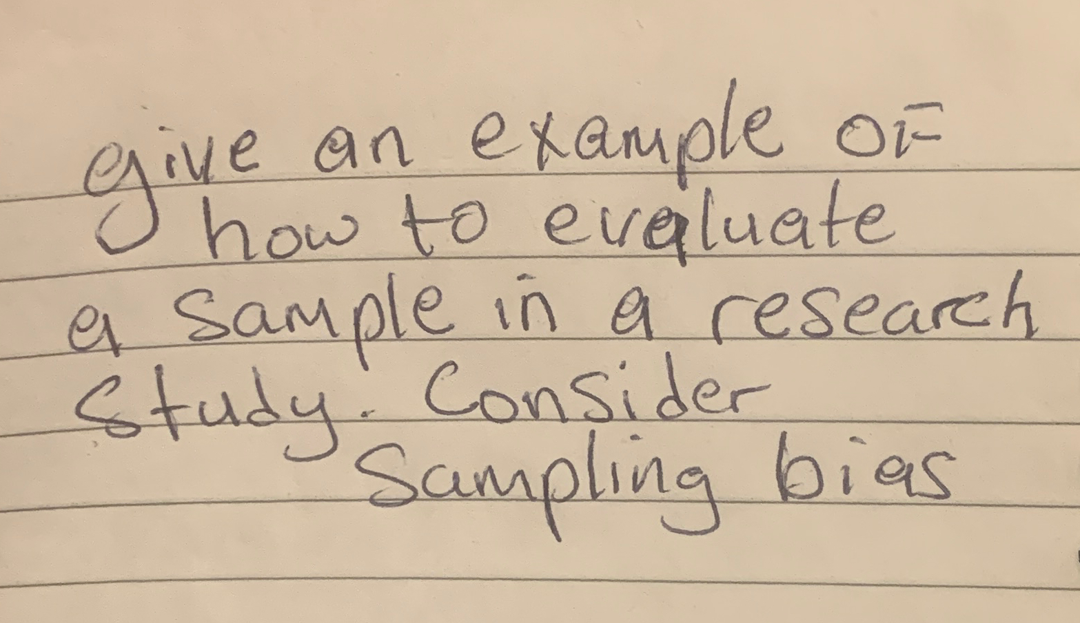 Solved give an example of how to evaluatea sample in a | Chegg.com