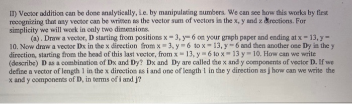 II) Vector addition can be done analytically, i.e. by | Chegg.com