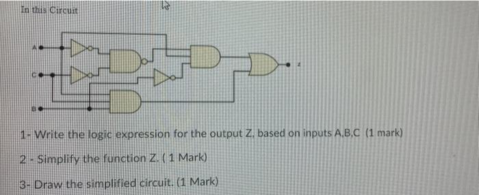 Solved his in this circuit AN 1- Write the logic expression | Chegg.com