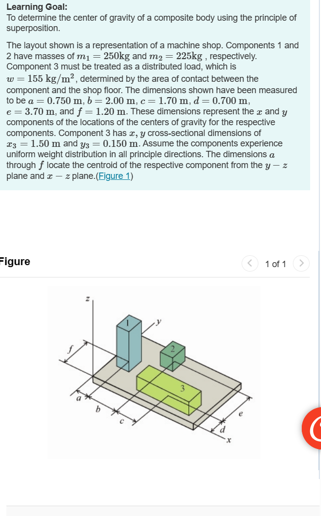 Solved Learning Goal:To determine the center of gravity of a | Chegg.com