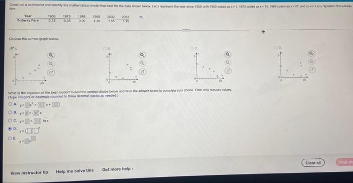 Solved Homework: A9 Regression Construct a scatterplot and | Chegg.com