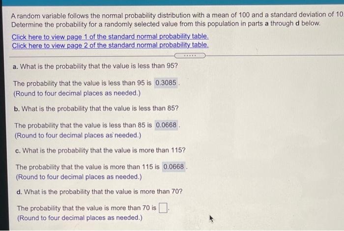 Solved A random variable follows the normal probability | Chegg.com