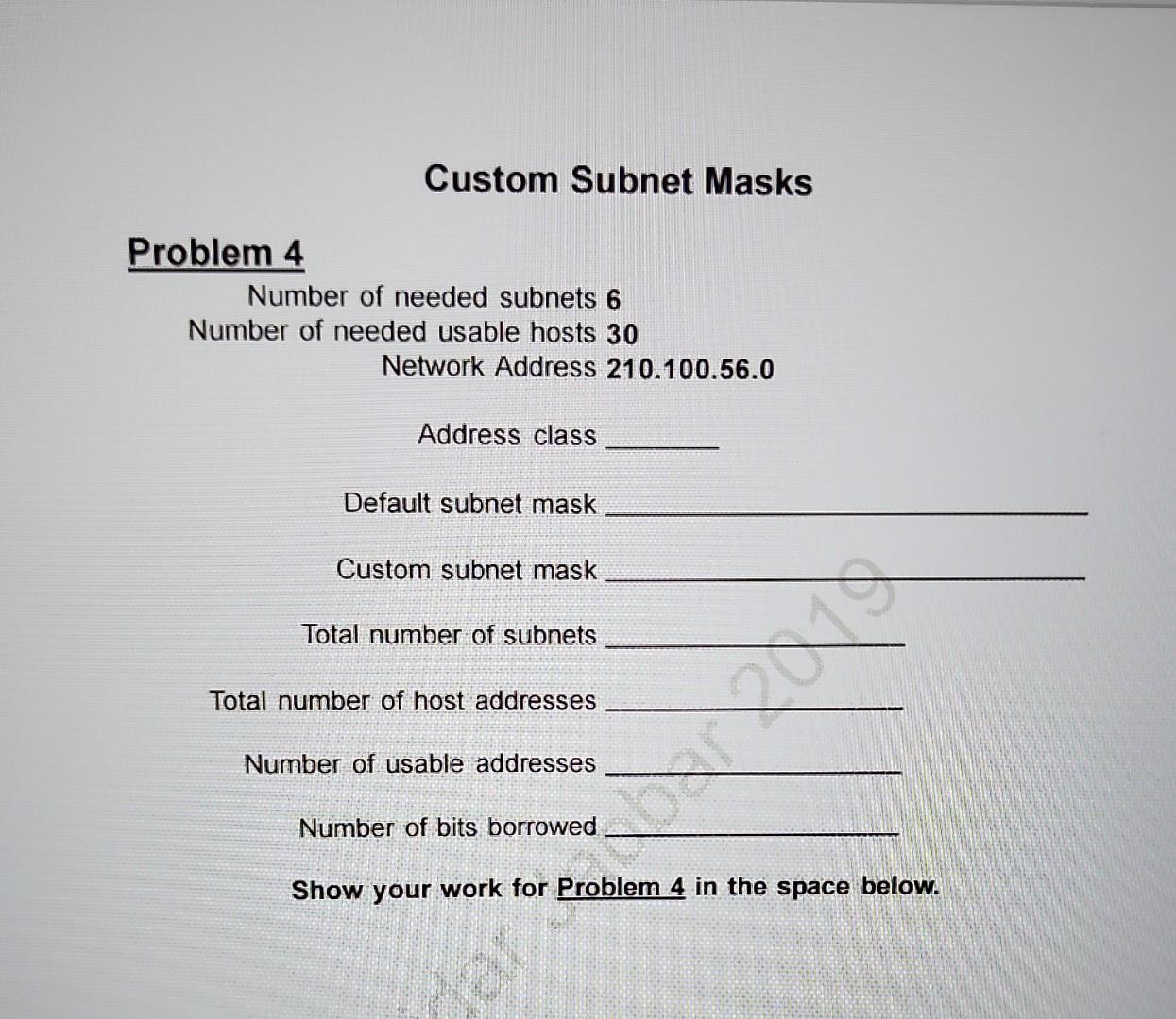 Solved 192.168.1.2/26 Bits Borrowed? Mask?