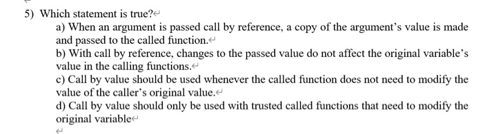 Solved the caller allows the called function to modify 4) | Chegg.com