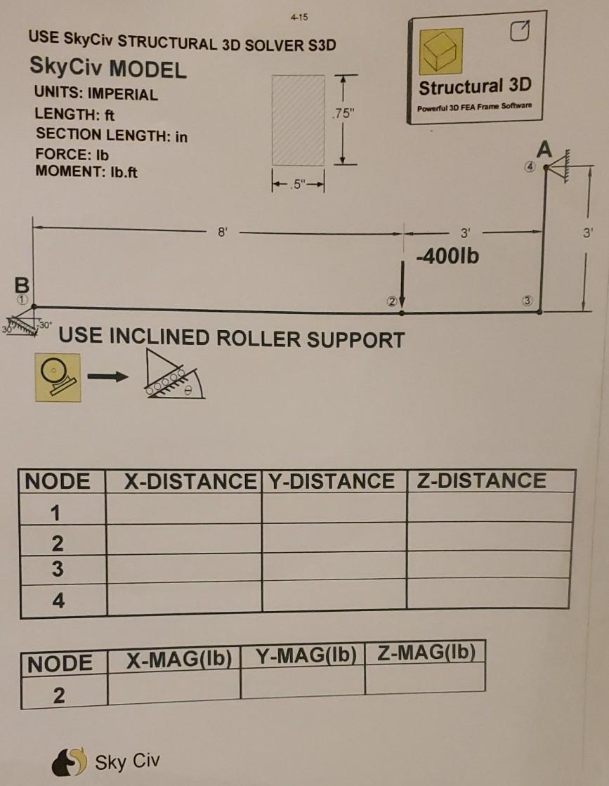 Solved 4-15 T Structural 3D USE SkyCiv STRUCTURAL 3D SOLVER | Chegg.com