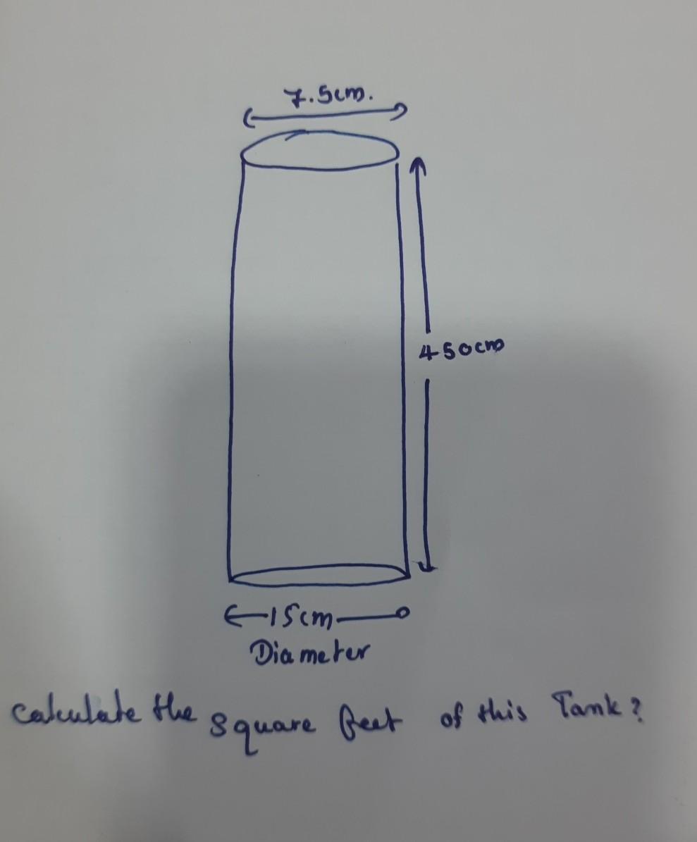 Solved 7.5cm. 4 5 ocho E15cm Dia meter calculate the Square Chegg