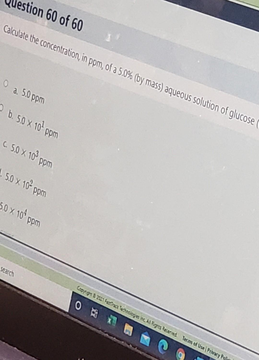 Solved stion 60 of 60 Calculate the concentration, in ppm, | Chegg.com
