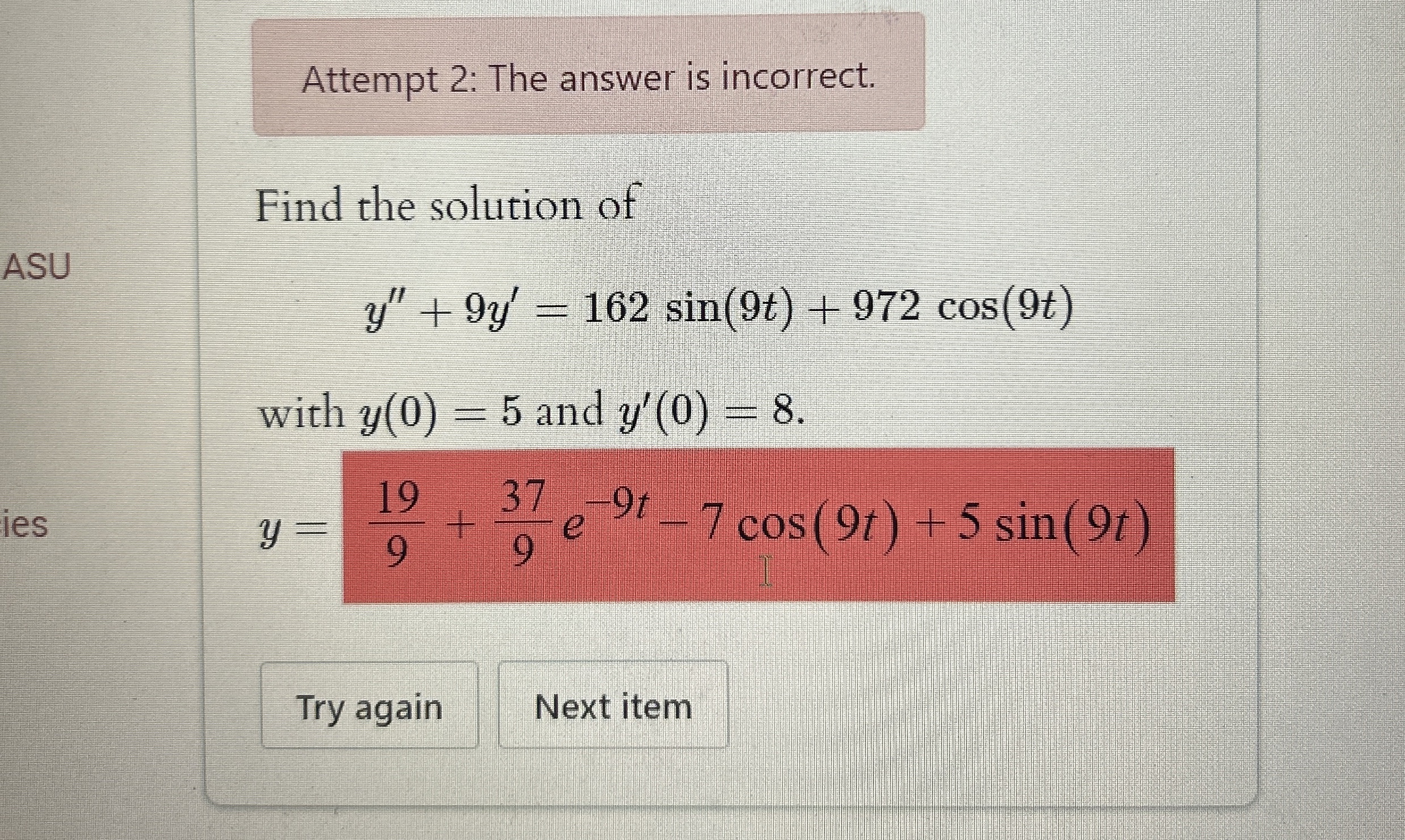 Solved Attempt 2: The answer is incorrect.Find the solution | Chegg.com